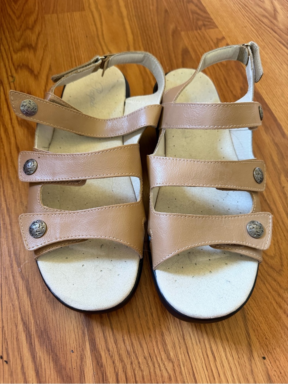Southern Proper Tan Leather Triple-Strap Sandals
